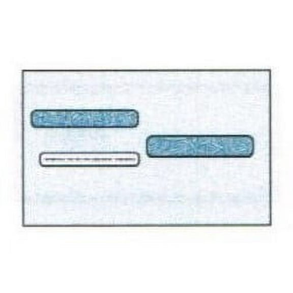 Double Window Envelopes for Laser W-2 Two-Wide Forms, 5-5/8" x 9", Imprint, Side Seam 24-lb White Vellum Finish w Wesco Blue Inside Security Tint (SFI Certified) - Box of 500 Envelopes
