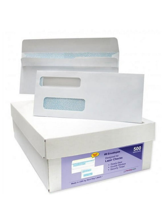 Double Window Envelopes. Self Seal with Security Tint Inside. Compatible with Quickbook and other Checks. Box of 500