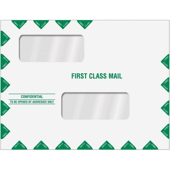 Double Window Tax Return Envelope 10" x 13" Peel & Seal, 100/Pk