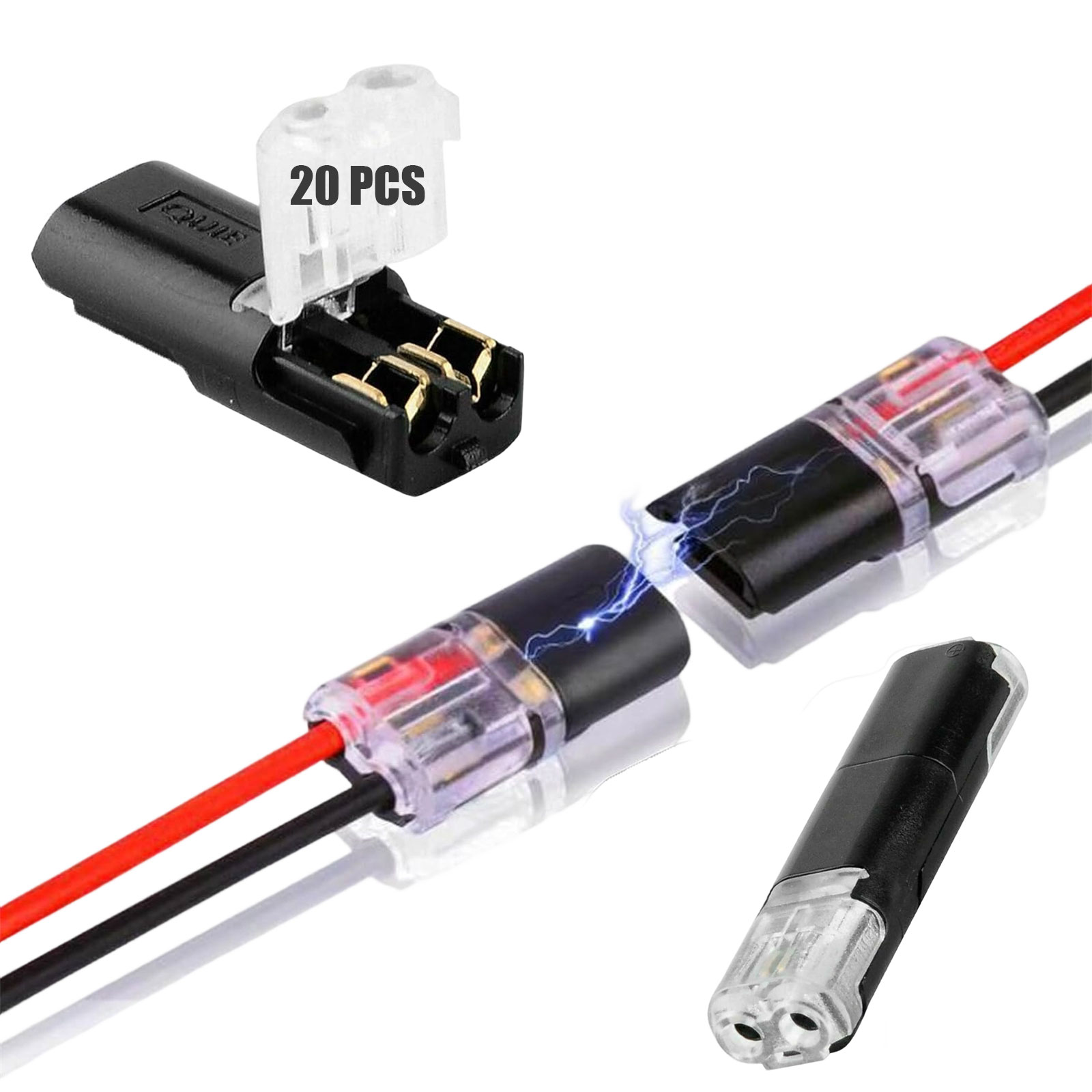 Double-Wire Plug-In Connector Led Light Strip Connectors 2 Pin, Double ...