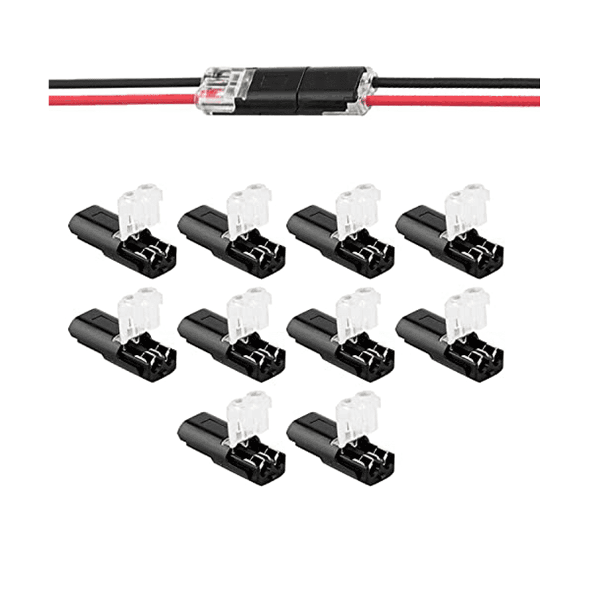 DoubleWire PlugIn Connector+Locking Buckle, No Wire Stripping Cutting