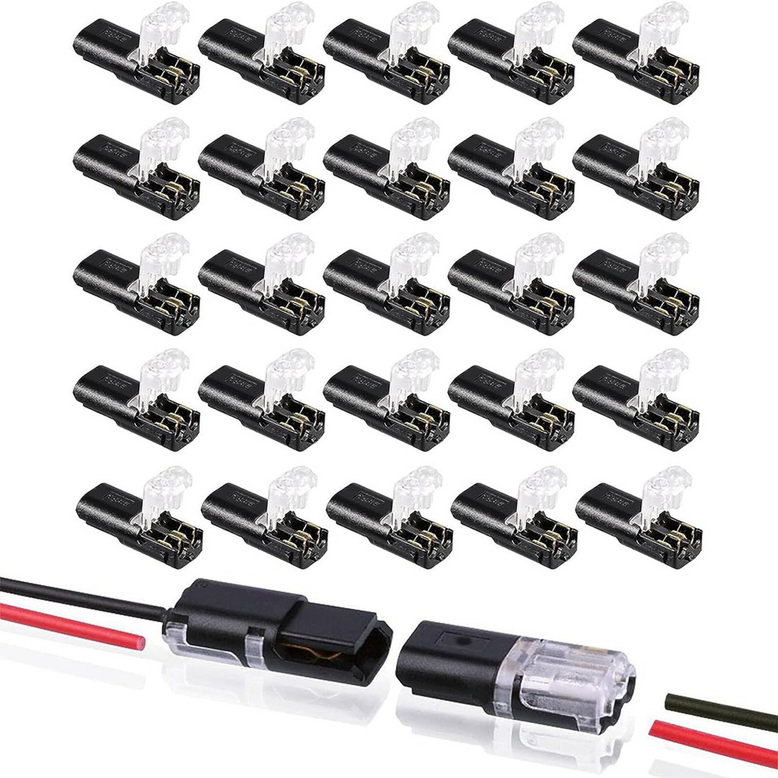 Double Wire PlugIn Connector with Locking Buckle (30 Pack)