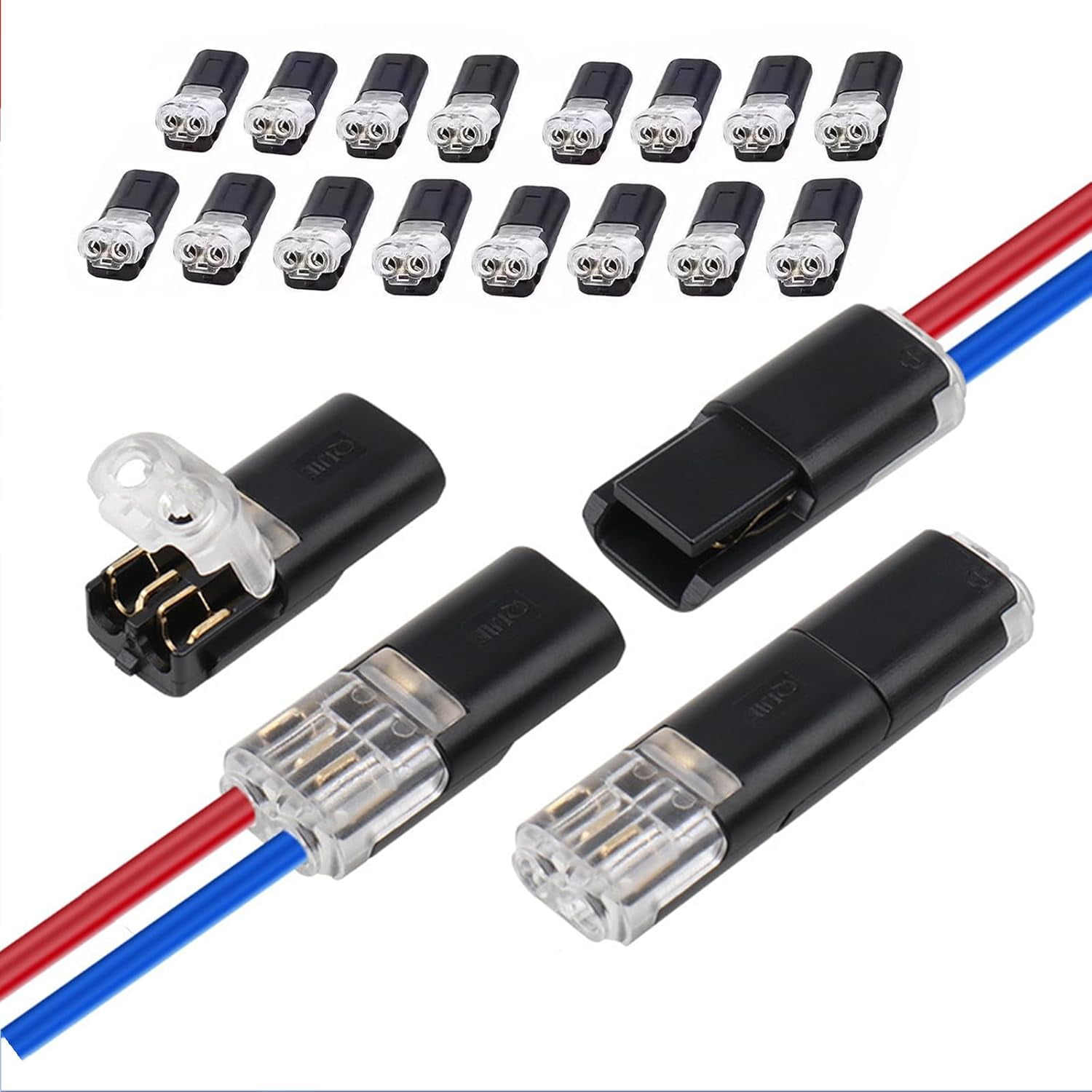 Double-Wire Plug-in Connector LED Light Strip Connectors 2 Pin Spring ...