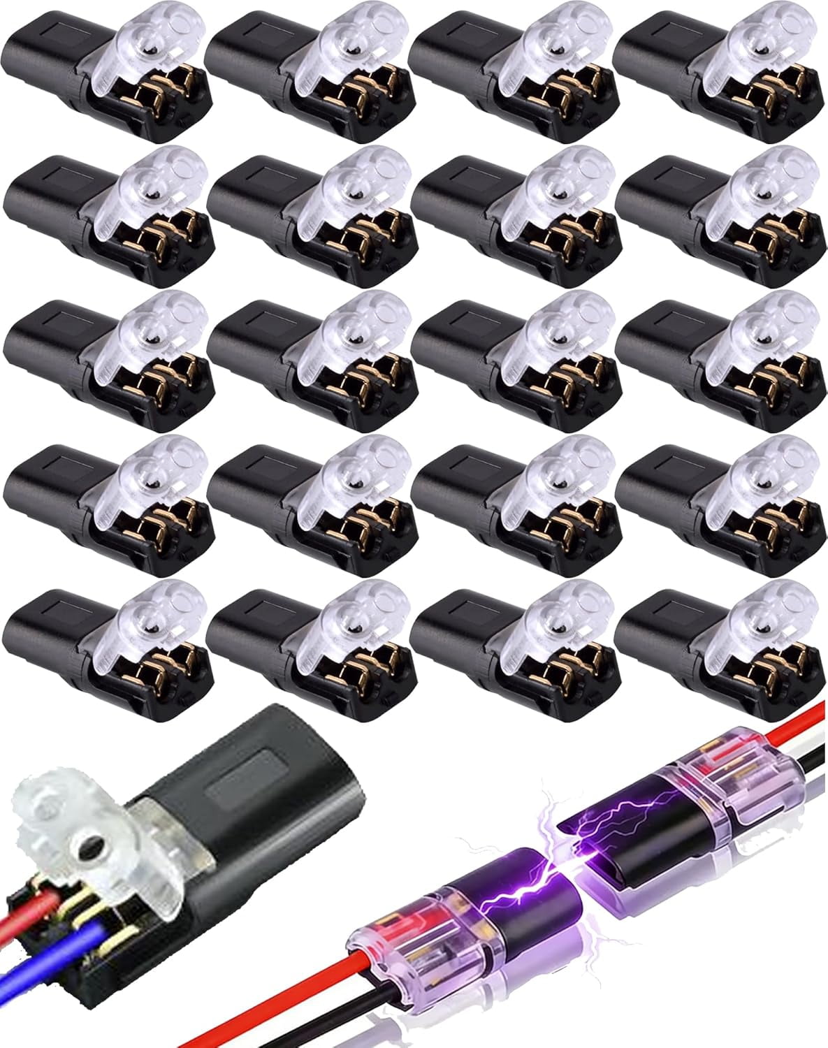 Double-Wire Plug-in Connector Led Light Strip Connectors 2 Pin, Double ...