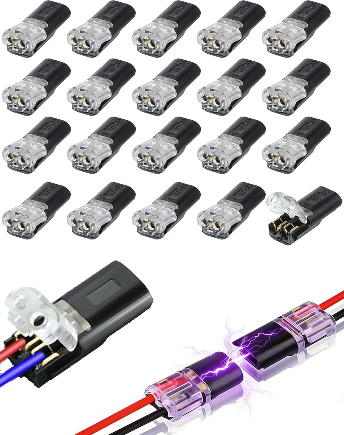 Double-Wire Plug-in Connector Led Light Strip Connectors 2 Pin, Double ...
