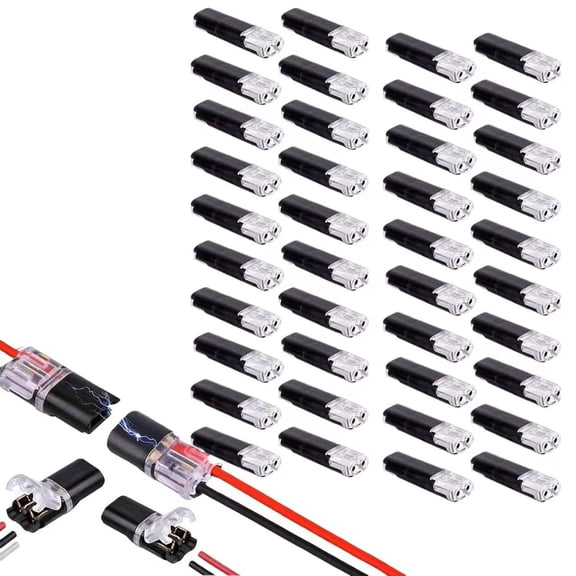 Double Wire Plug in Connector with Locking Buckle, 2026 New Quick Splice Connector for Low Voltage DIY Projects, Tool-Free Snap-On
