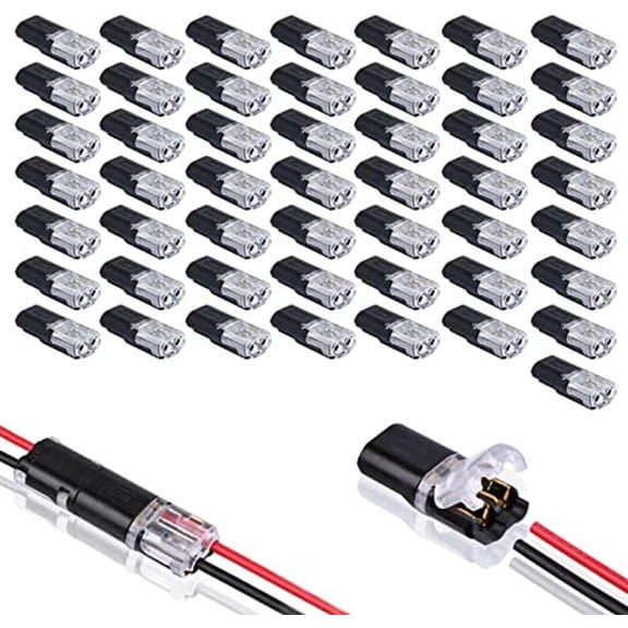 Double-Wire Plug-in Connector with Locking Buckle, Quick-Clip Fasteners Multi-Purpose Snap-On Blocks for Strip Lights DIY Crafting