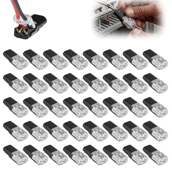 Double-Wire Push-in Connector with Locking Buckle, Universal Quick-Lock LED Strip Connectors, Fixion Tools Wire Connector, Flame-Retardant Locking Wire Quick Connectors
