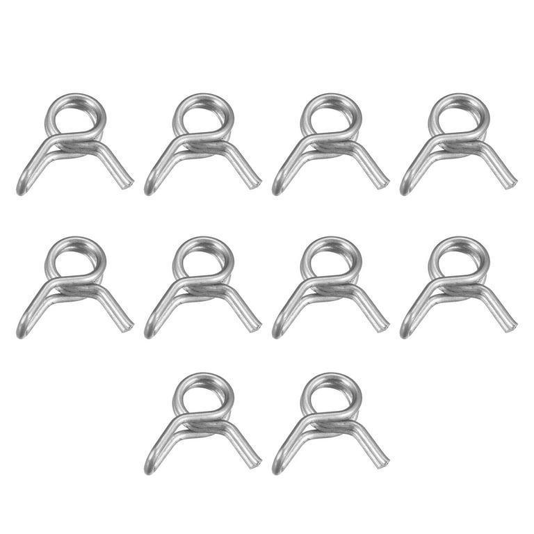 Uxcell Double Wire Spring Hose Clamp, 304 Stainless Steel 3.5mm Fuel Line Silicone Tube Spring Clips, 50 Pack, Size: 3.5 mm, Silver