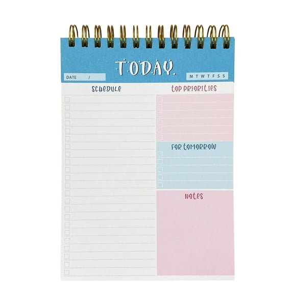 Double Wire Weekly Planning Notepad, Undated Tear-Off Task Organizer with Lined Layout, Productivity Pad for Office Desks and Youngster Study Schedules