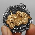 thumbnail image 1 of Double Wolf Head Titanium Steel Pendant Necklace For Men, 1 of 2