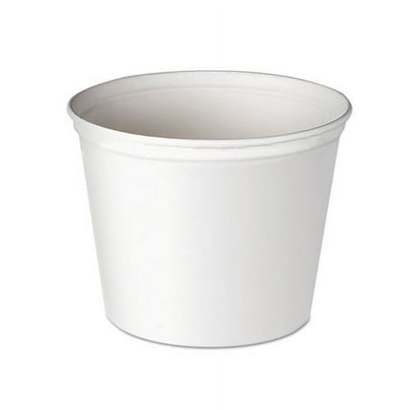 Double Wrapped Paper Bucket Unwaxed, 165 oz, White, 100/Carton