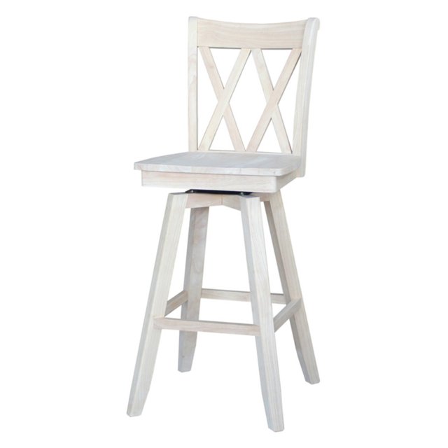 Double "X" Back Bar height Stool With Swivel Seat 30" Seat Height
