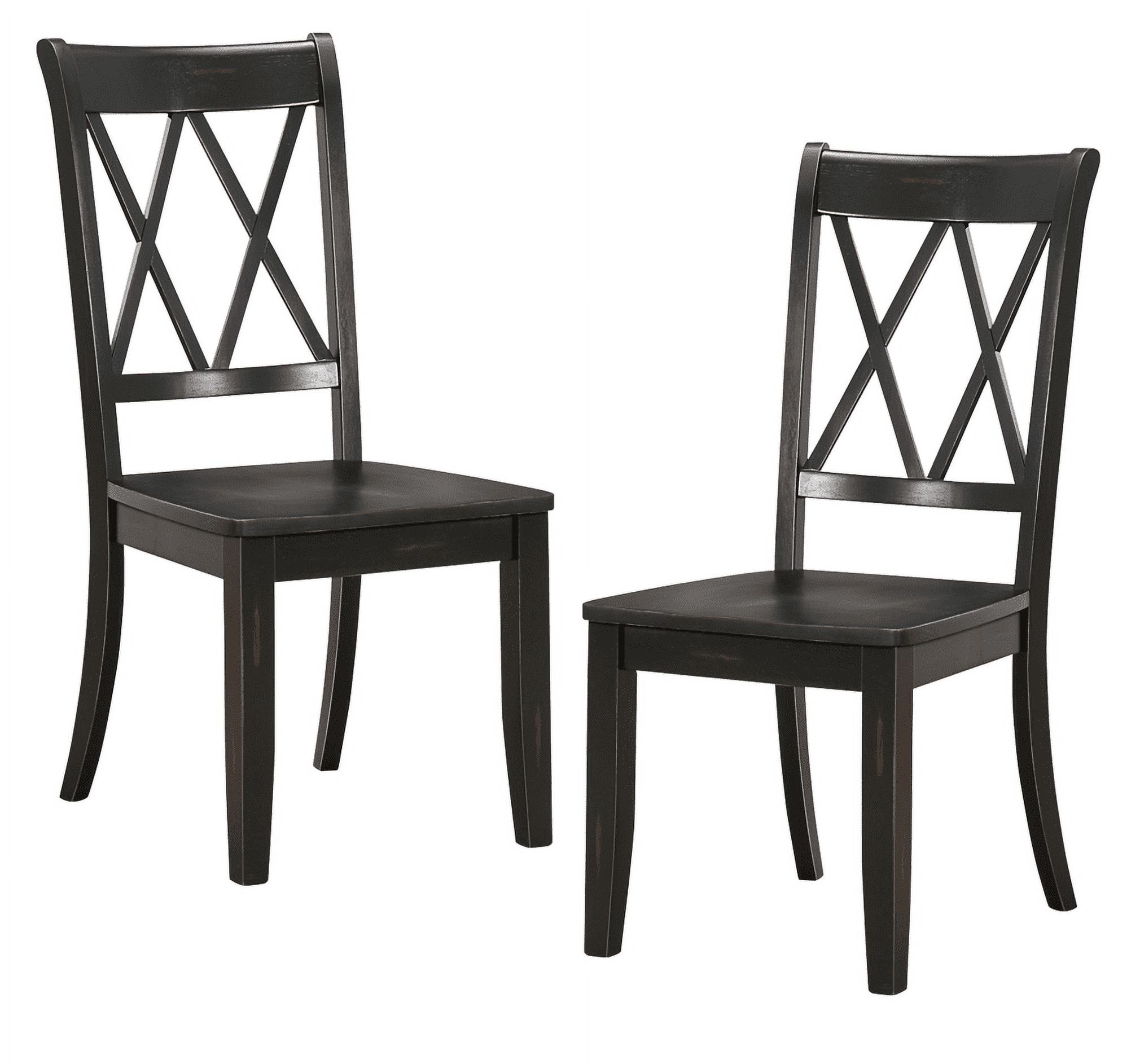 DoubleXBack Dining Chairs Set of 2, Transitional Bistro Style Side