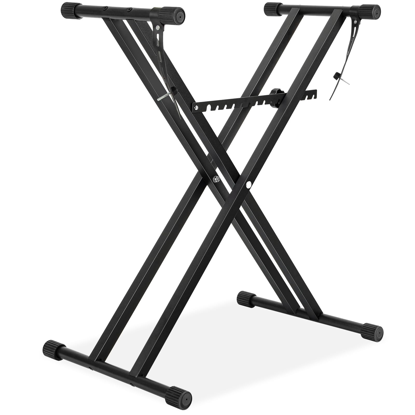 Double X Keyboard Stand - Adjustable Height 20.47-36.6 Inches  Width 15.75-34.5 With Locking Straps 132 Lbs Load Capacity Compatible Keyboards From 61 To 88 Keys