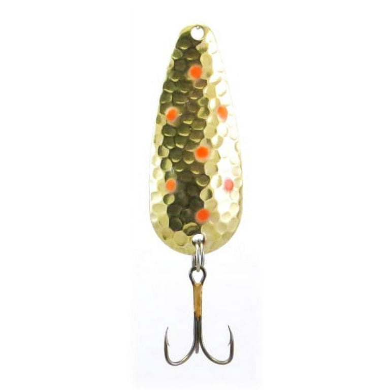 Double X Tackle Pot-o-gold Bass & Trout Spoon Fishing Lure, Hammered  Brass/Fluorescent Red Spots, 1/2 oz., Fishing Spoons