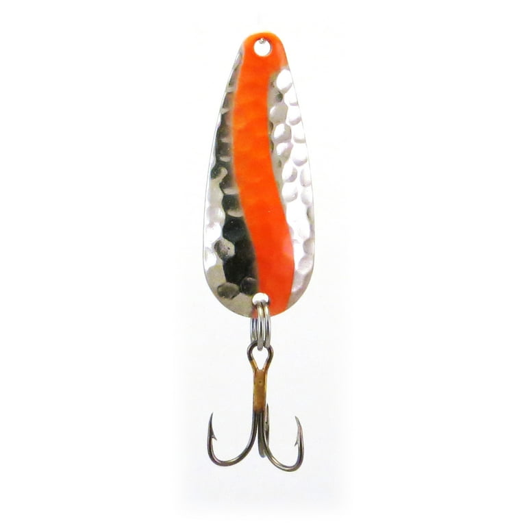 Double X Tackle Pot-o-gold Bass & Trout Spoon Fishing Lure, Hammered  Nickel/Fluorescent Red Spots, 1/4 oz., Fishing Spoons