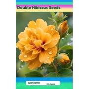 Double Yellow Hibiscus Seeds For Planting - 20 pcs Perennial Confederate Rose Flower Seeds for Outdoor Garden & Flower Beds