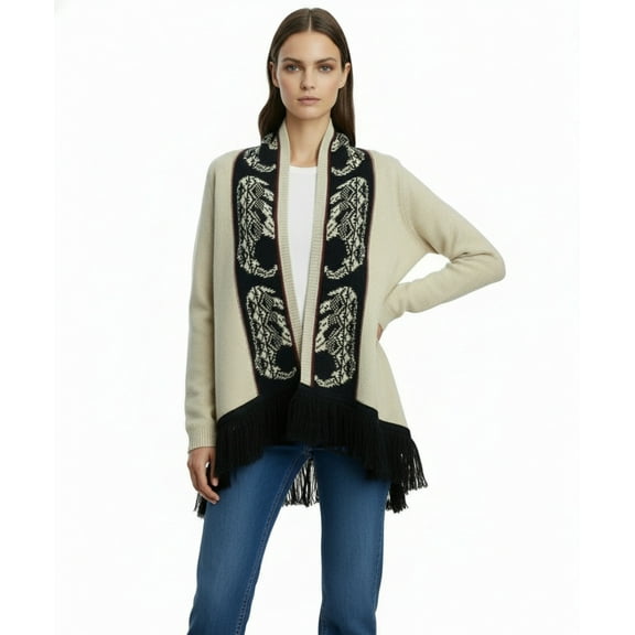 Double Zero Long Fringe Cardigan Sweater