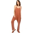 thumbnail image 1 of Double Zero Women's Juniors Drop Crotch Maternity Harem Cropped Jumpsuit (Clay, Large), 1 of 3