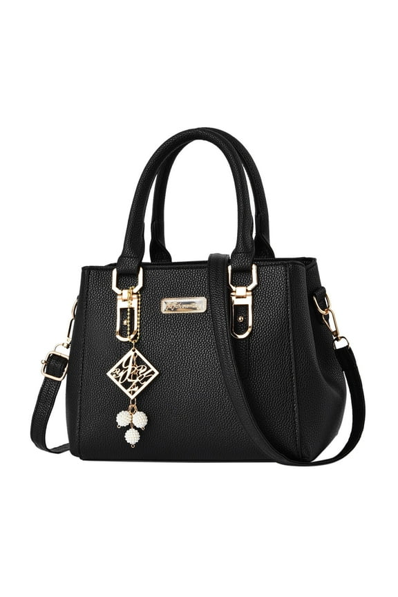 Double Zipper Compartment Purses and Handbags for Women Fashion Ladies Top Handle Satchel Shoulder Bags