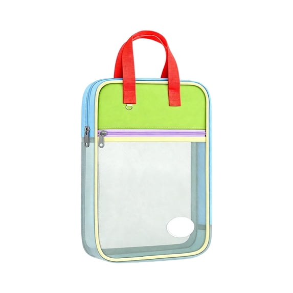 Double Zipper Nylon Mesh File Carry Bag Compact Lightweight Document Storage Pouch for Daily Paper Sorting Office Business and General Storage Use,Green