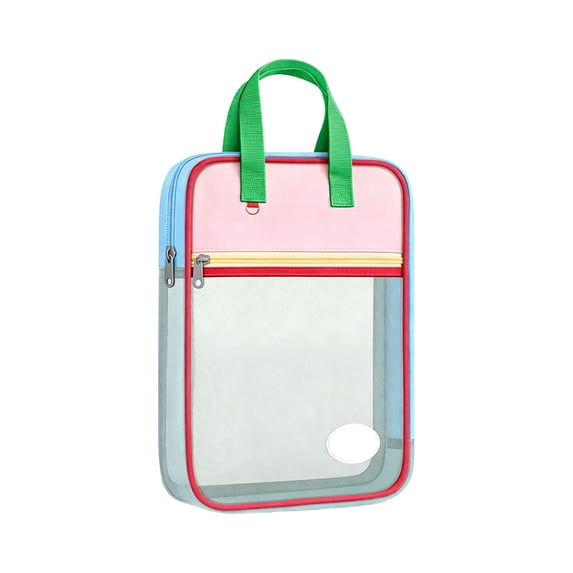 Double Zipper Nylon Mesh File Carry Bag Compact Lightweight Document Storage Pouch for Daily Paper Sorting Office Business and General Storage Use,Pink