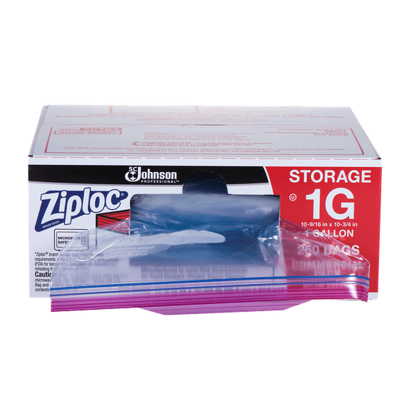 Double Zipper Storage Bags, 1 Gal, 1.75 Mil, 10.56" X 10.75", Clear, 250/box | Bundle of 5