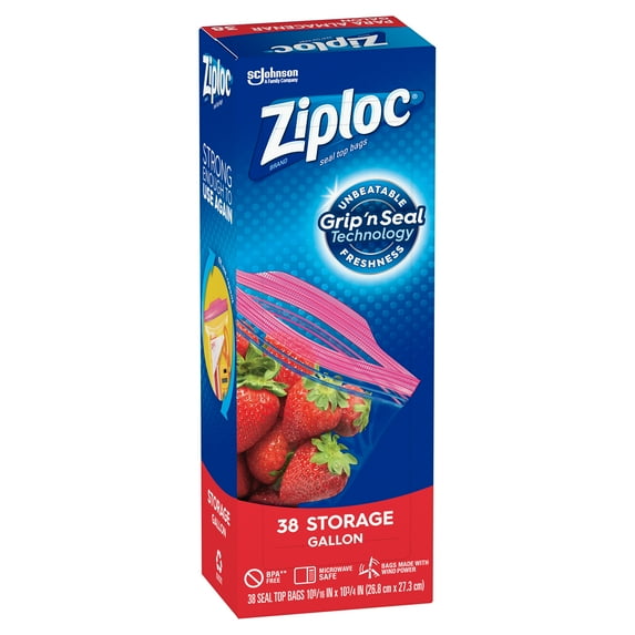 Double Zipper Storage Bags, 1 Gal, 1.75 Mil, 10.56" X 10.75", Clear, 38/box | Bundle of 5 Boxes