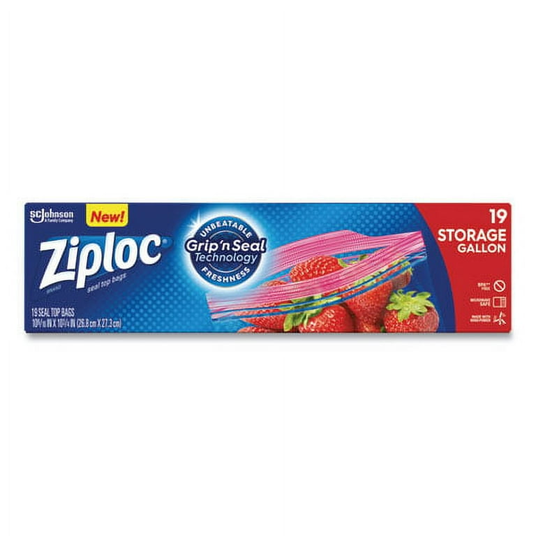 Double Zipper Storage Bags, 1 gal, 1.75 mil, 9.6