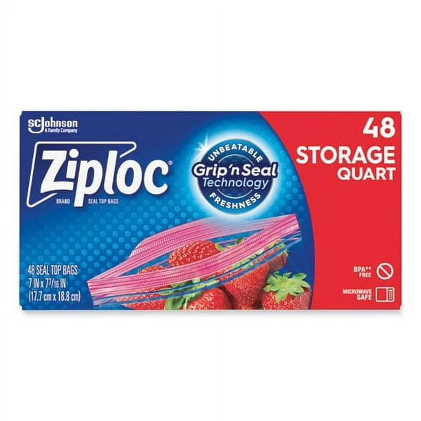 Double Zipper Storage Bags, 1 qt, 1.75 mil, 7 Double Zipper Storage Bags, 1 qt, 1.75 mil, 7