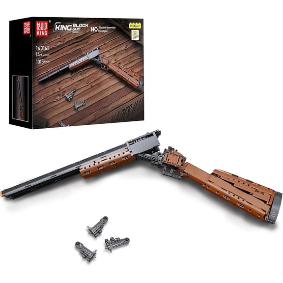 Double-barreled Shotgun Building Block, 1015 PCS Military Weapon Building Set, Simulation Blaster Collectible Gun Mode