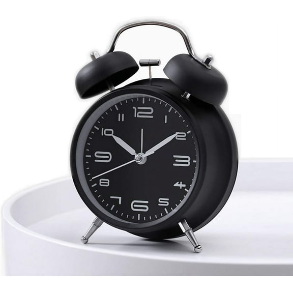 Double bell alarm clock, extra loud mechanical ringing, frosted case