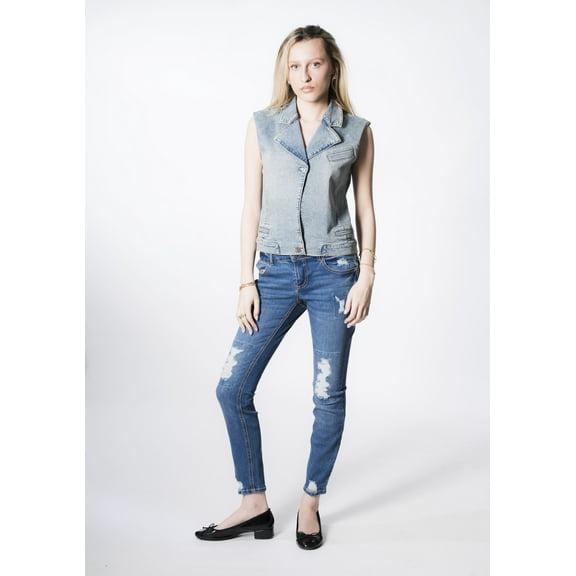 Double button Skinny w destroy