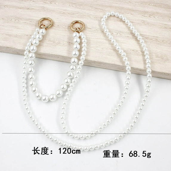 Double chain Crossbody mobile phone chain Love pearl mobile phone lanyard Bag chain