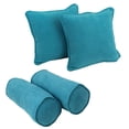 thumbnail image 1 of Double-corded Solid Microsuede Throw Pillows with Inserts (Set of 4) 9818-CD-S4-MS-AB, 1 of 5