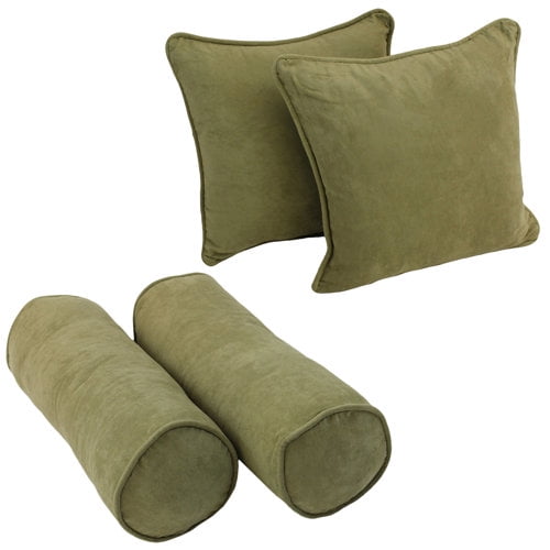 Blazing Needles 4 Piece Twill Corded Throw Pillow Set