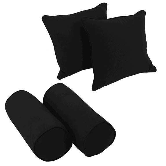 Blazing Needles Double-corded Solid Twill Throw Pillows with Inserts (Set of 4)