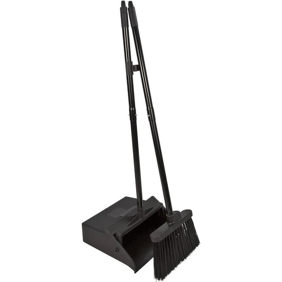 Double-disc upright vacuum dustbin and broom set (with snap-on cover)