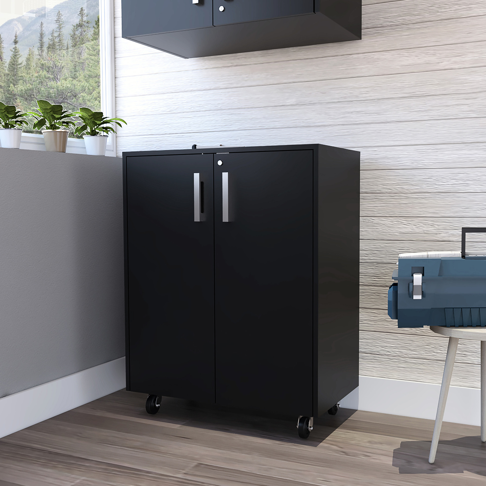Double - door Design + Casters Flexibility - Utility Room Storage ...