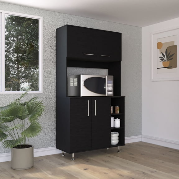 Double - door hutch with 37 - inch wide top | For placing small appliances and meal prepping