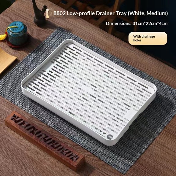 Double drain tray Household tea tray rack, bowl and chopsticks tea cup storage rectangular plastic drain tray