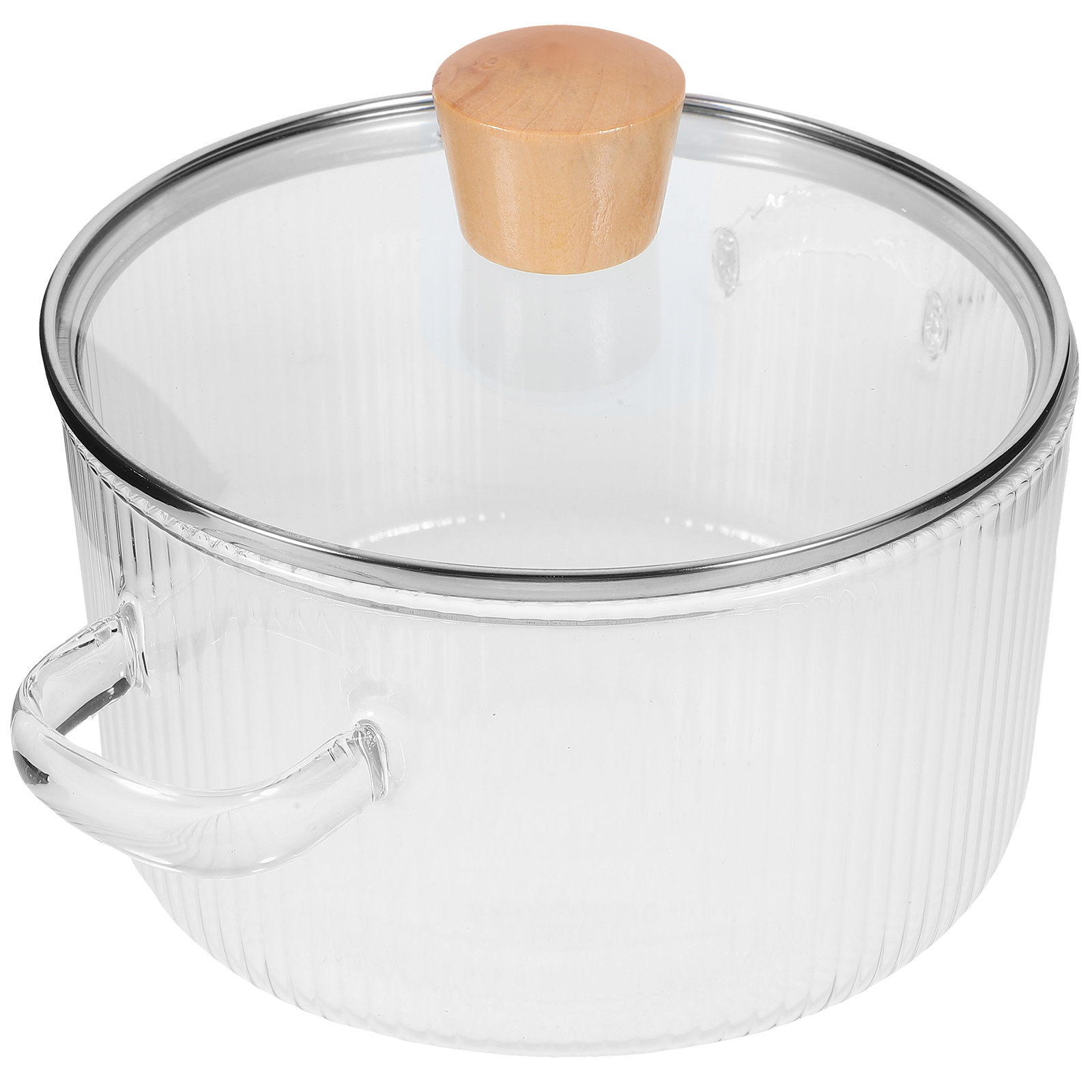 Simmer Pot Clear Glass Stew Pot With Lid - 1.8L, Double Handles, Heat ...