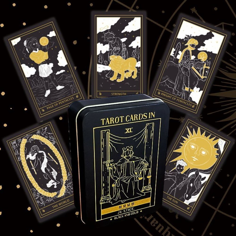 Double-embossed Cardstock 9*6cm The Moonlight Night Lenormand Oracle Deck - 44 Cards Gothic Fantasy Divination Cards