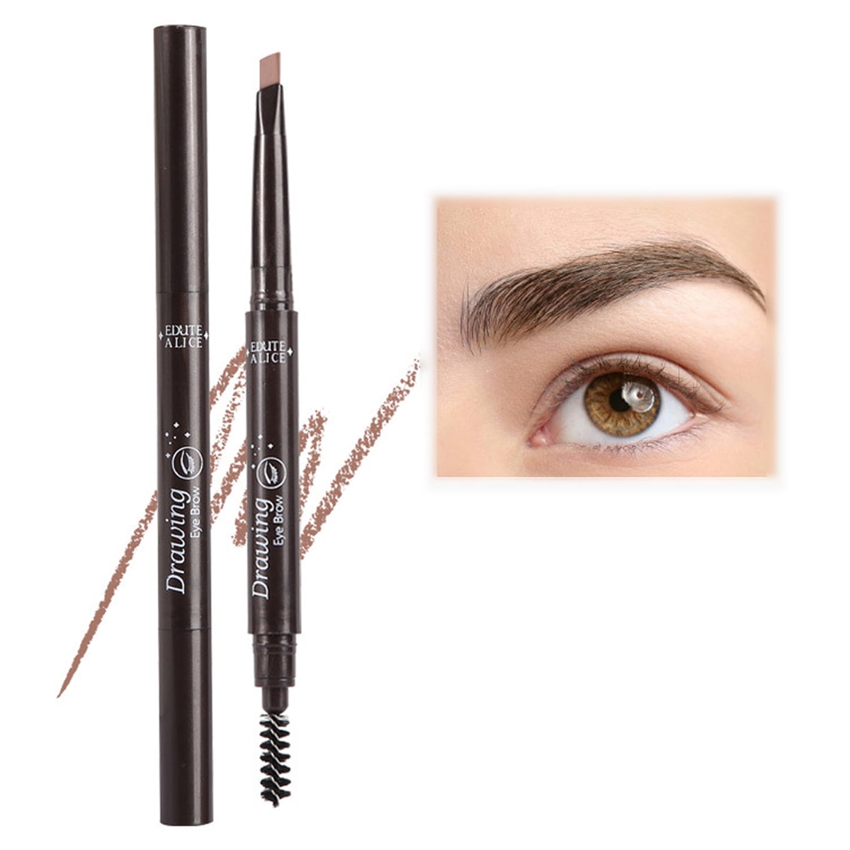 Double-ended eyebrow pencil waterproof and long-lasting triangle-shaped ...