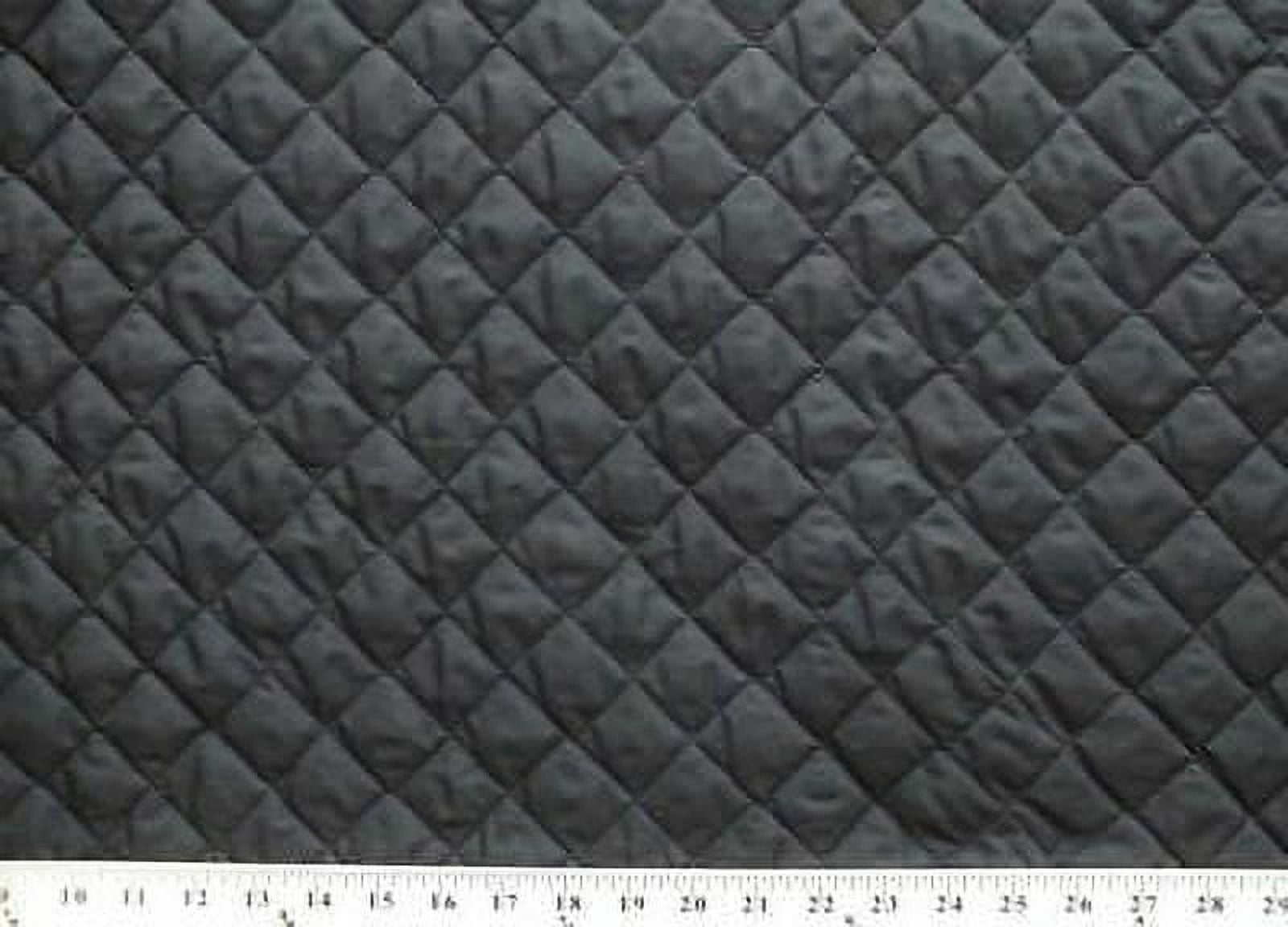 Double-Faced Reversible Pre-Quilted Black PolyCotton Fabric by the Yard