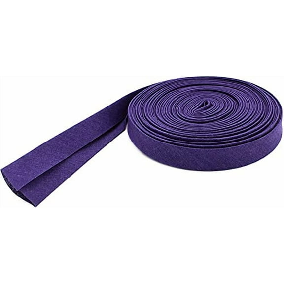 Double-fold Bias Tape 1/2" Wide ~ Poly Cotton (100 Yards, Purple) Made In The United States