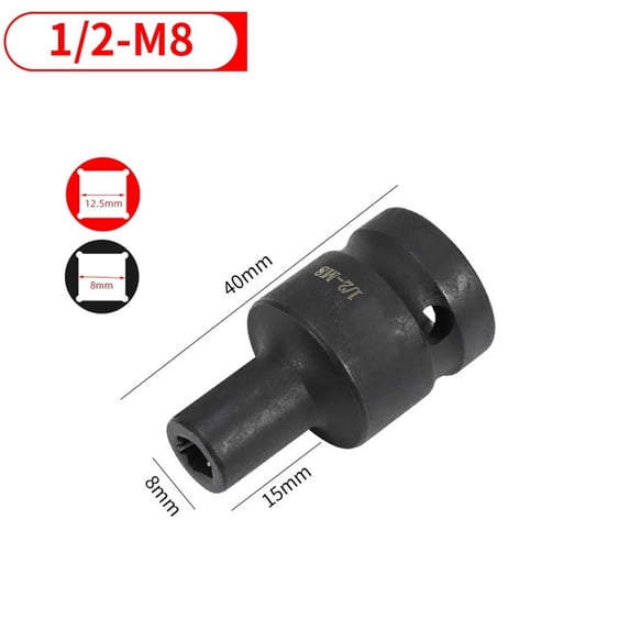 Double head Suqare Tap Socket 1/2inch driver for Pneumatic ratchet wrench M6-M24