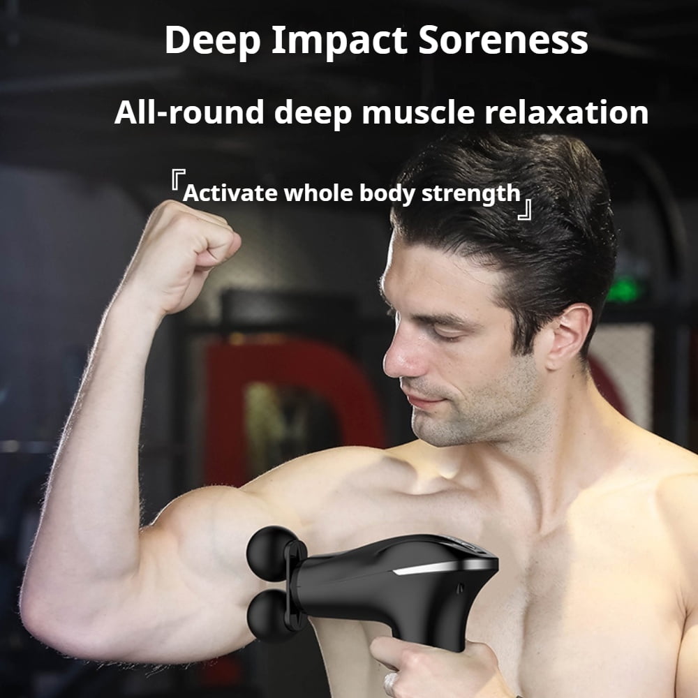 Double head massage gun, all-around deep muscle relaxant, electric neck film gun, fitness professional intelligent mini vibration impact gun, low noise, fine sound, and multi level adjustment