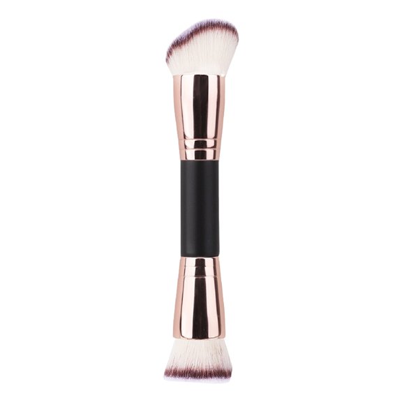 Double headed Makeup Brush Professional Slanted Flat Top Synthetic Kabuki Loose Powder Blush Eyeshadow Contour Concealer Blending Cosmetic Brush
